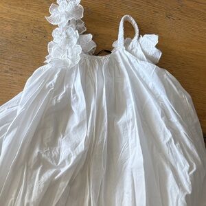 Zara White Kids Dress with Floral Details